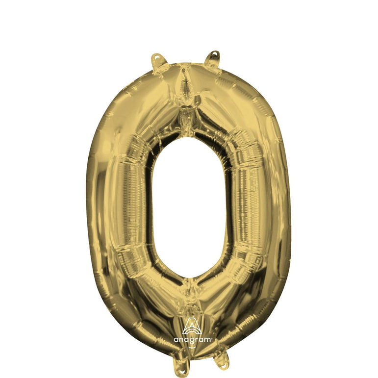 White Gold Number Mini Shape Foil Balloons 16in