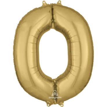 White Gold  Letter O Supershape Foil Balloon - Party Centre