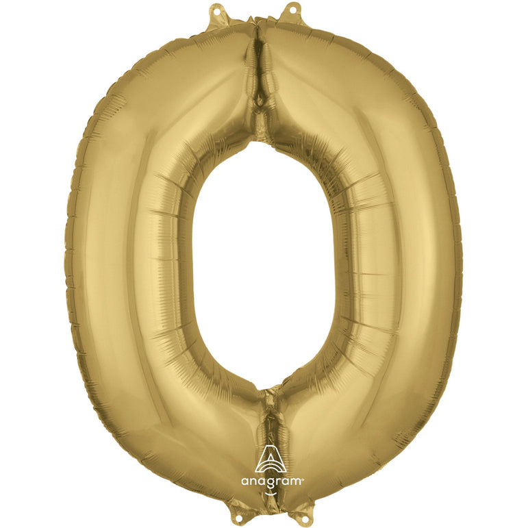 White Gold  Letter O Supershape Foil Balloon
