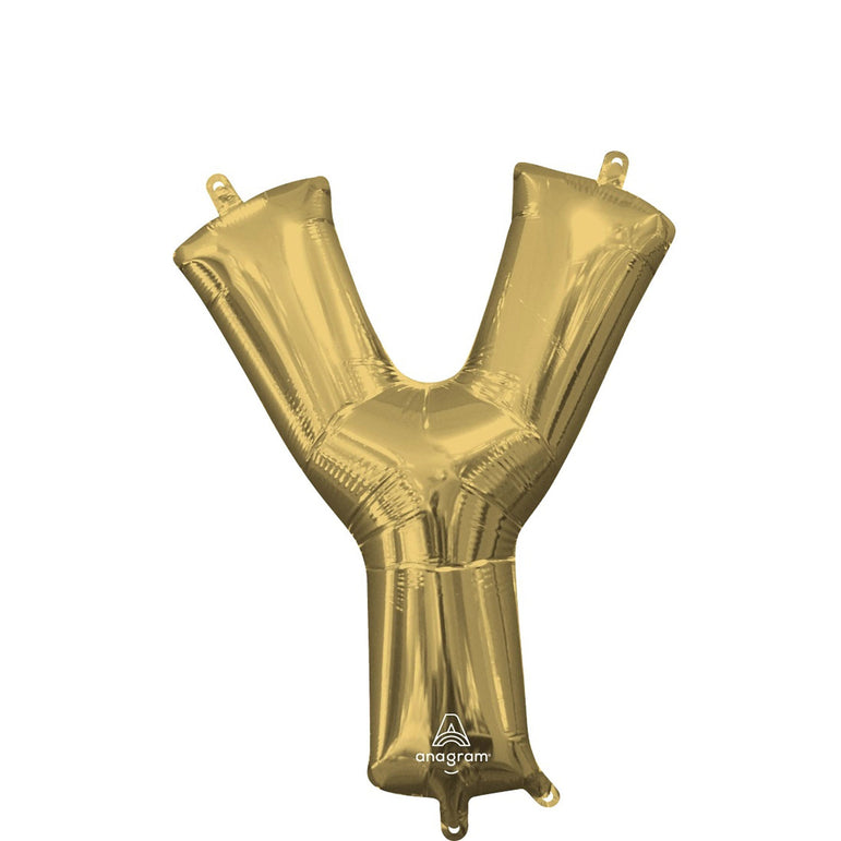 White Gold Letter Mini Shape Foil Balloons