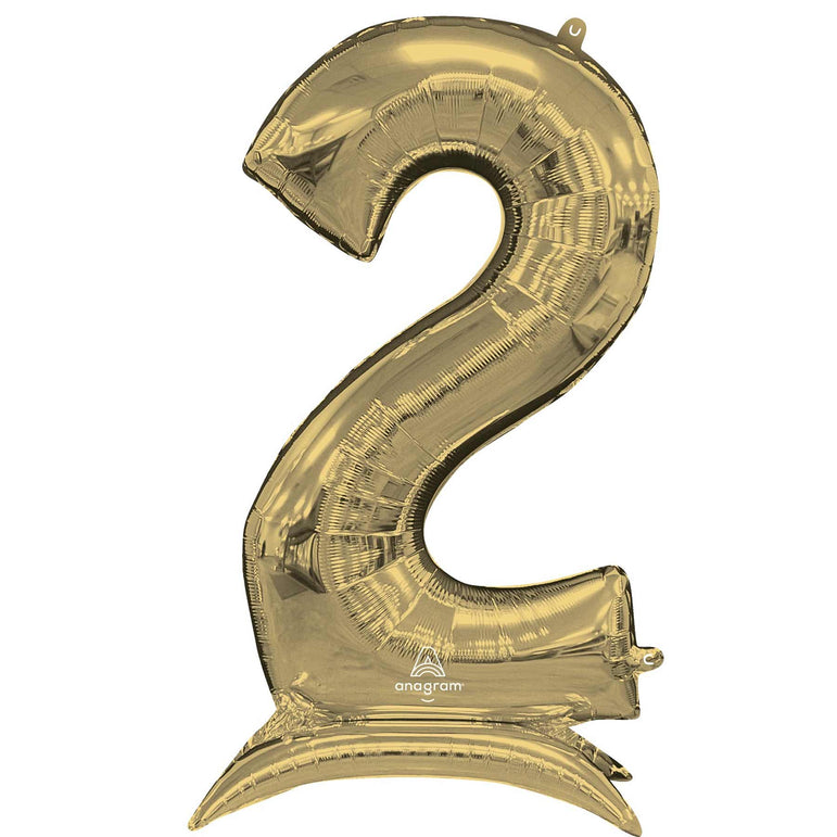 White Gold Stand-Up Number Foil Balloon 88x132cm