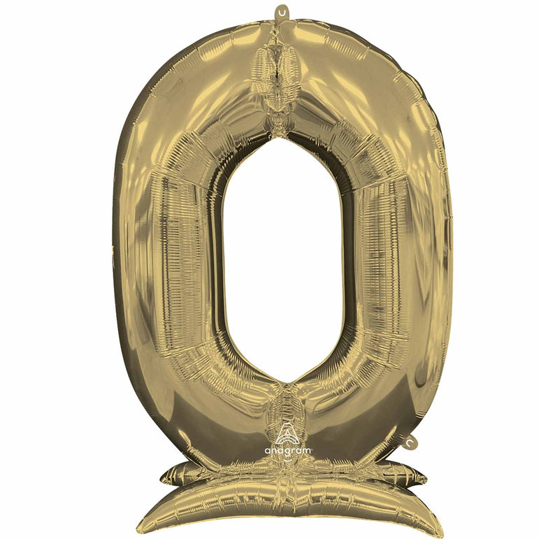 White Gold Stand-Up Number Foil Balloon 88x132cm