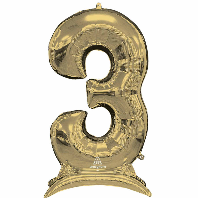 White Gold Stand-Up Number Foil Balloon 88x132cm