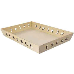 Star and Moon Serving Tray Rectangular Wood