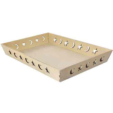 Star and Moon Serving Tray Rectangular Wood - Party Centre