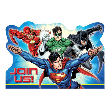 Justice League Postcard Invitations 8pcs Party Accessories - Party Centre - Party Centre