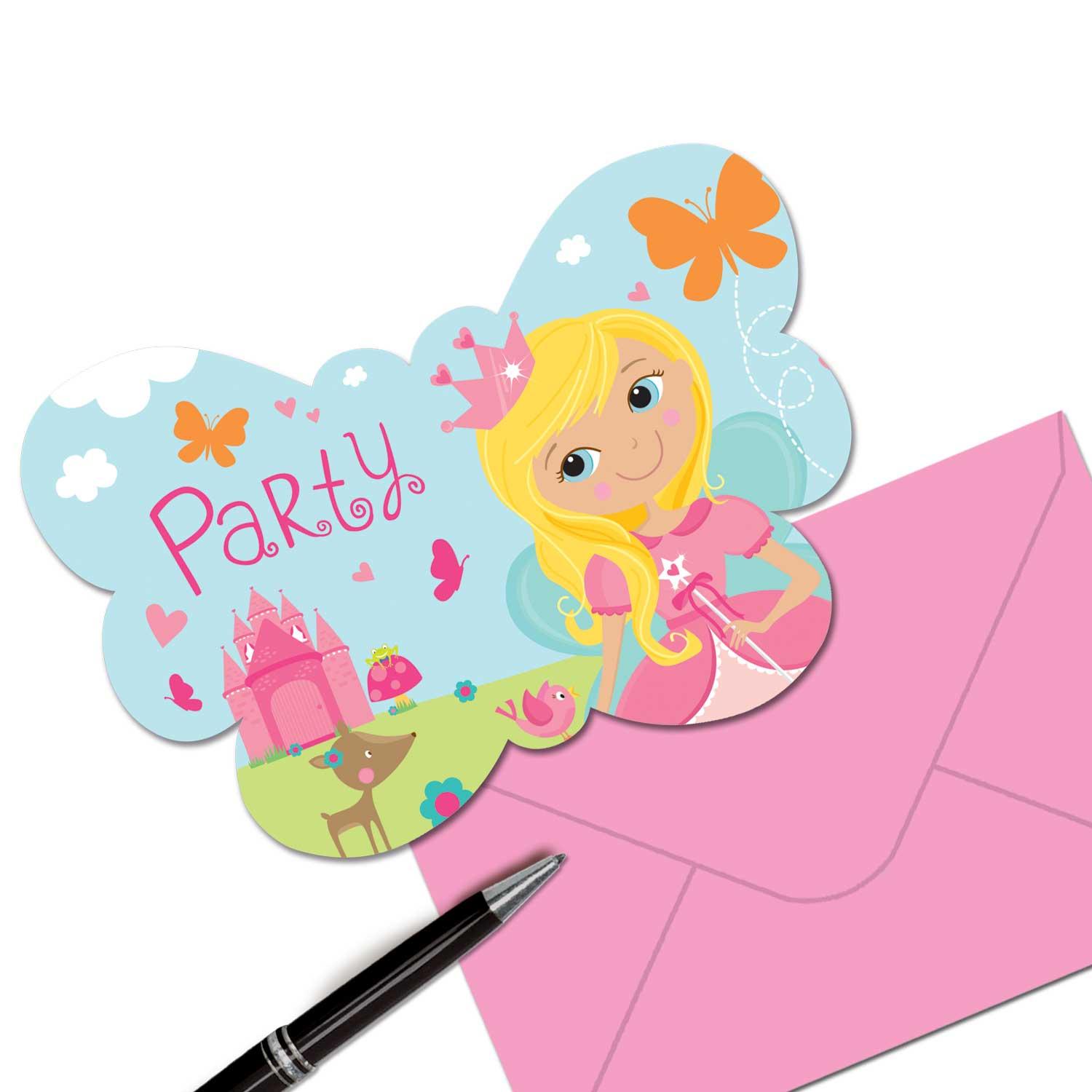 Woodland Princess Postcard Invitations 8pcs Party Accessories - Party Centre - Party Centre
