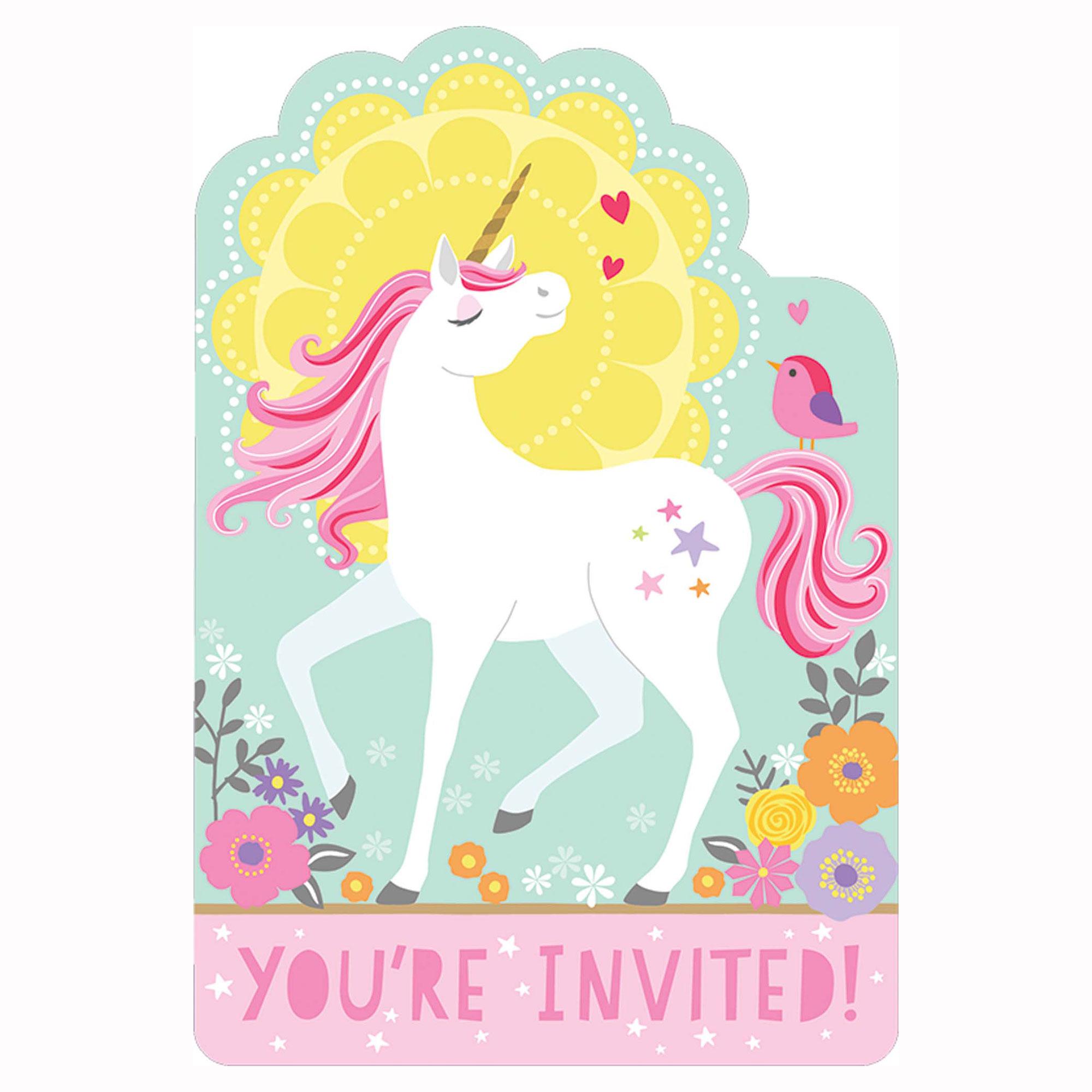Magical Unicorn Postcard Invitations 8pcs Party Accessories - Party Centre - Party Centre