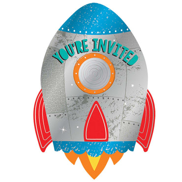 Blast Off Birthday Postcard Invitations 8pcs Party Accessories - Party Centre - Party Centre