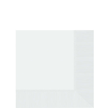 Frosty White Beverage Tissues 20pcs Solid Tableware - Party Centre - Party Centre