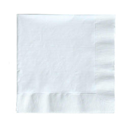 Frosty White Beverage Tissues 20pcs Solid Tableware - Party Centre