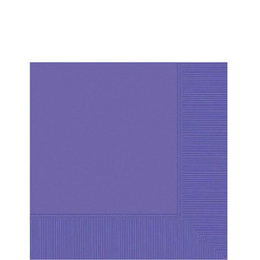 New Purple Beverage Tissues 20pcs Solid Tableware - Party Centre - Party Centre