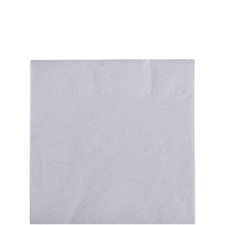 Silver Beverage Tissues 20pcs Solid Tableware - Party Centre