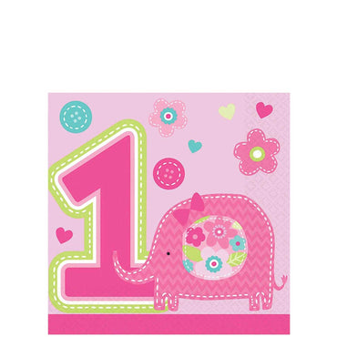 One Wild Girl Beverage Tissues 16pcs Printed Tableware - Party Centre - Party Centre