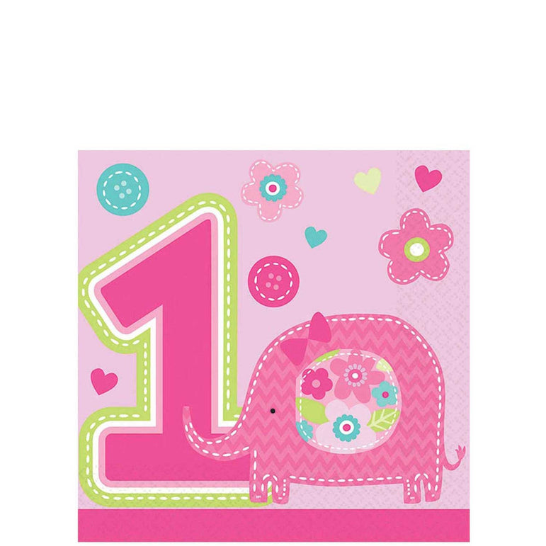 One Wild Girl Beverage Tissues 16pcs Printed Tableware - Party Centre