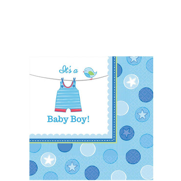 Shower With Love Boy Beverage Tissues 16pcs Printed Tableware - Party Centre - Party Centre