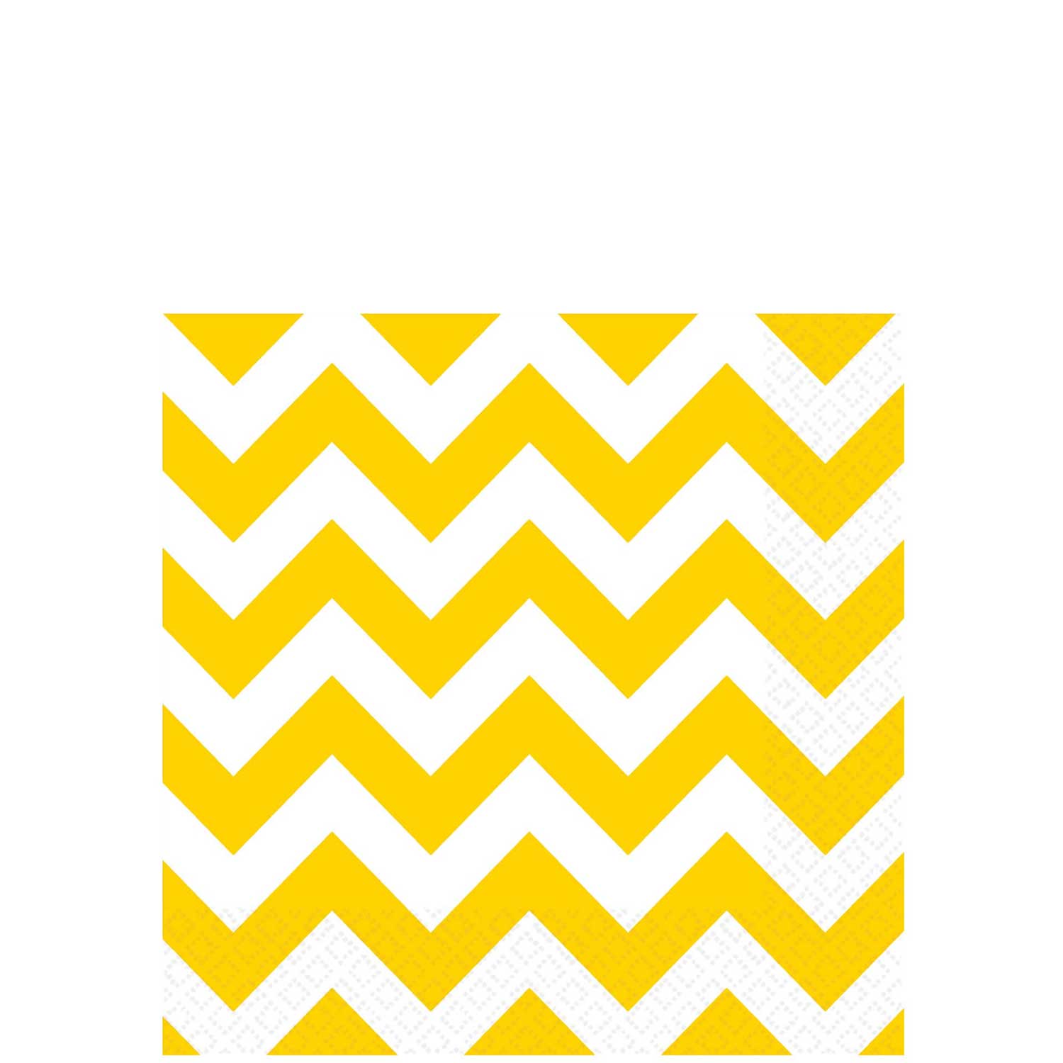 Yellow Sunshine Chevron Beverage Tissues 16pcs Printed Tableware - Party Centre - Party Centre