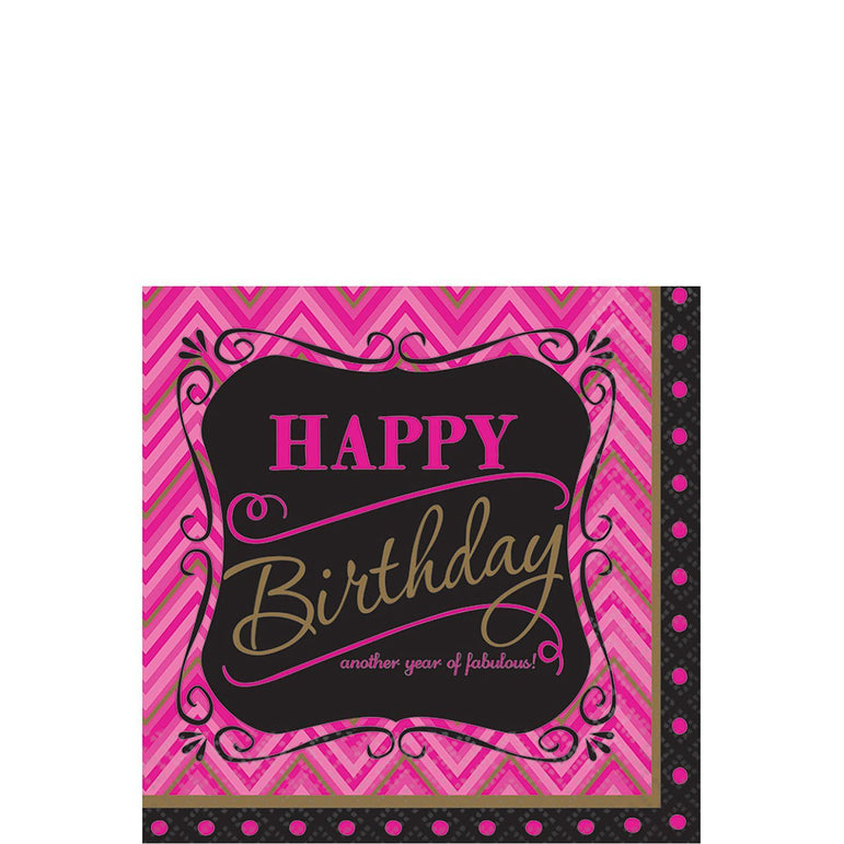 Born To Be Fabulous Beverage Tissues 16pcs Printed Tableware - Party Centre
