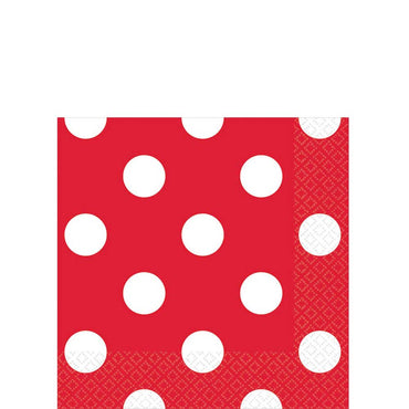 Apple Red Dots Beverage Tissues 16pcs Printed Tableware - Party Centre - Party Centre