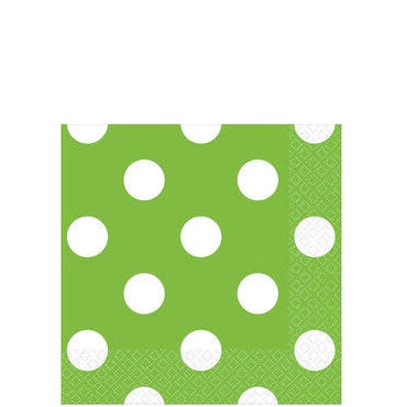 Kiwi Green Dots Beverage Tissues 16pcs Printed Tableware - Party Centre - Party Centre