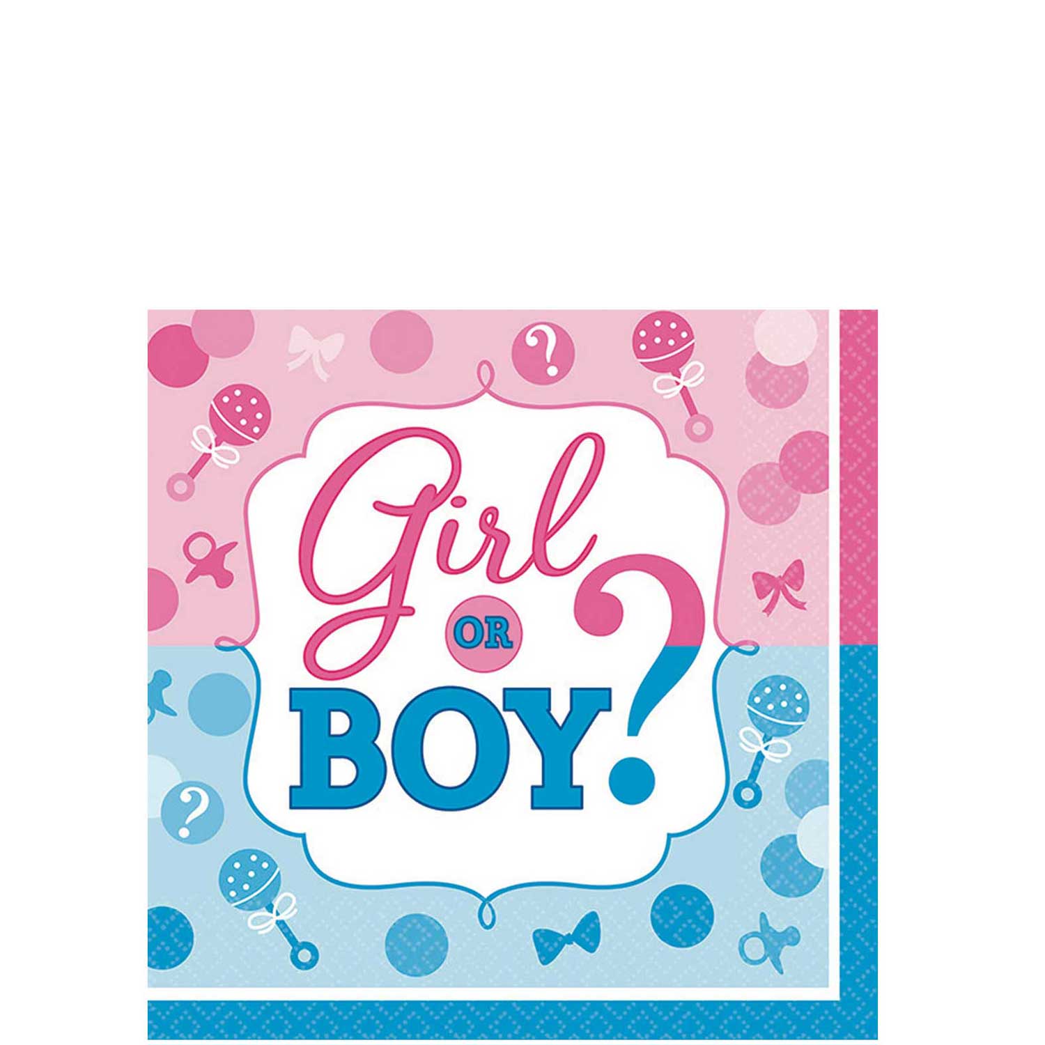 Girl Or Boy? Beverage Tissues 16pcs Printed Tableware - Party Centre - Party Centre