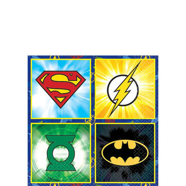 Justice League Beverage Tissues 16pcs Printed Tableware - Party Centre - Party Centre