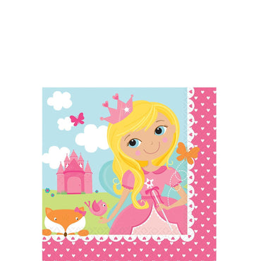 Woodland Princess Beverage Tissues 16pcs Printed Tableware - Party Centre - Party Centre