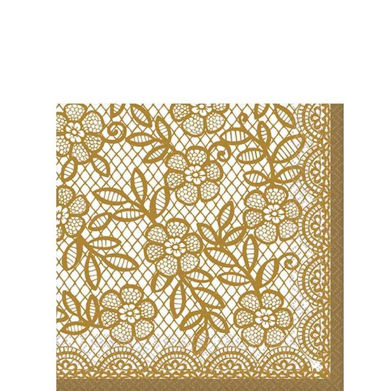 Delicate Lace Beverage Tissue 16pcs Printed Tableware - Party Centre