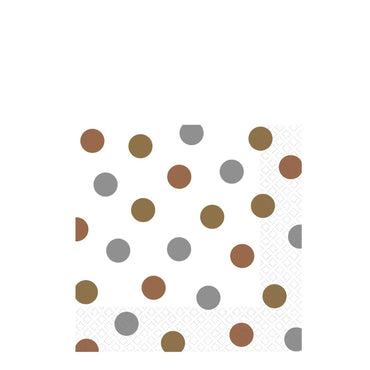 Mixed Metals Dots Beverage Tissues 16pcs Printed Tableware - Party Centre - Party Centre