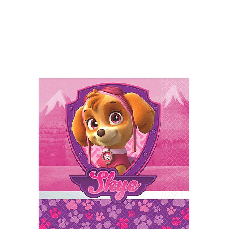 Paw Patrol Girl Beverage Tissues 16pcs Printed Tableware - Party Centre