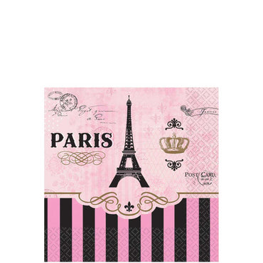 A Day In Paris Beverage Tissues 16pcs Printed Tableware - Party Centre - Party Centre