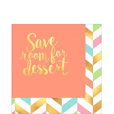 Eat, Drink & Be Happy Beverage Tissues 16pcs Printed Tableware - Party Centre - Party Centre