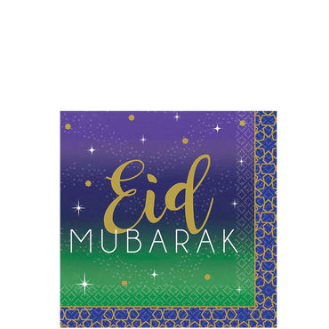 Eid Celebration Beverage Tissues 16pcs Printed Tableware - Party Centre - Party Centre