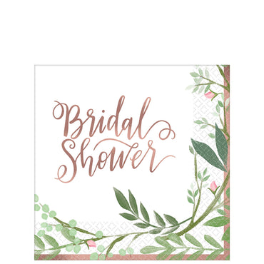 Love and Leaves Beverage Tissues 16pcs Printed Tableware - Party Centre - Party Centre