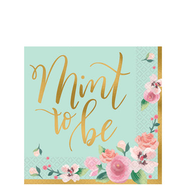 Mint To Be Beverage Tissues 25cm 16pcs Printed Tableware - Party Centre - Party Centre