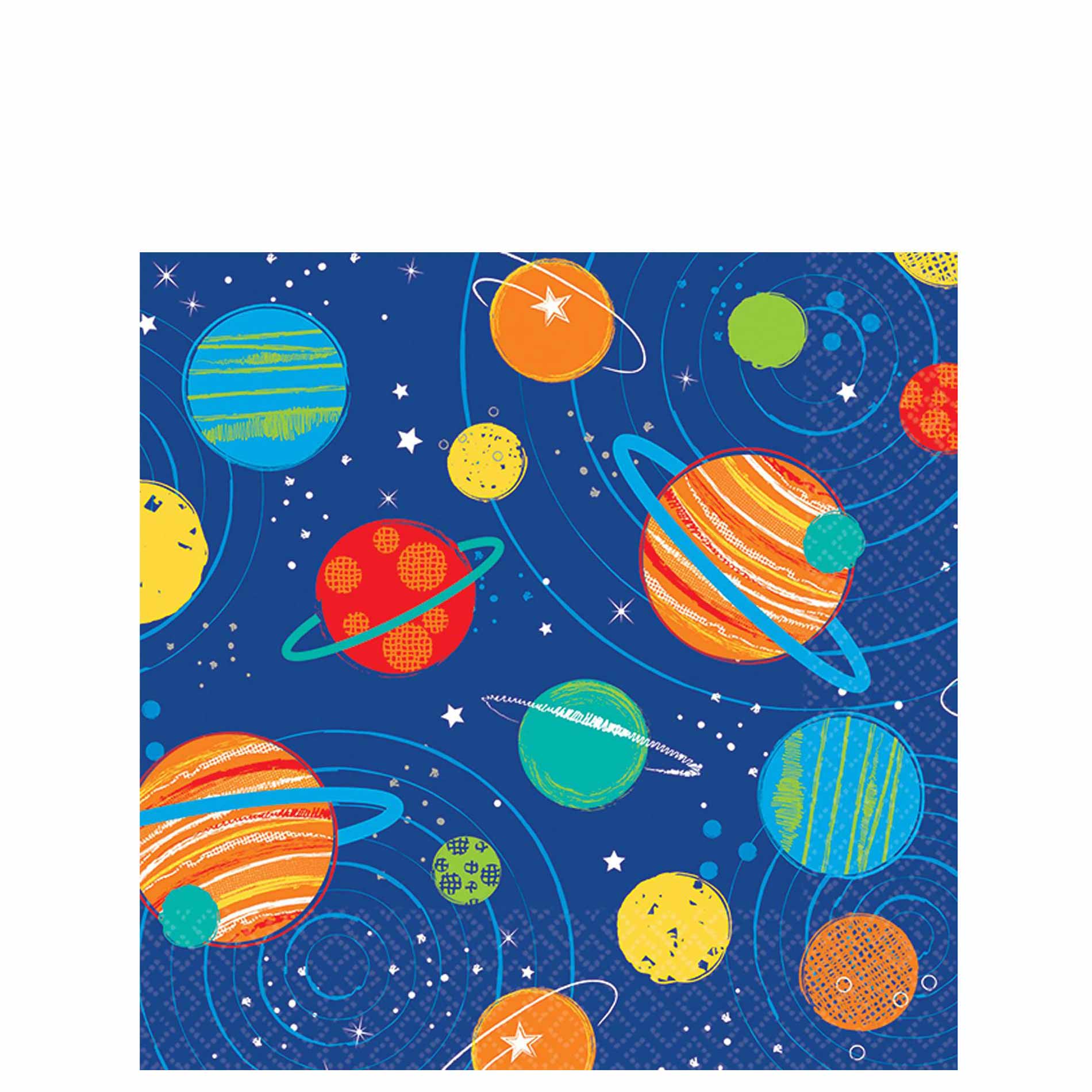 Blast Off Birthday Beverage Tissues 16pcs Printed Tableware - Party Centre - Party Centre