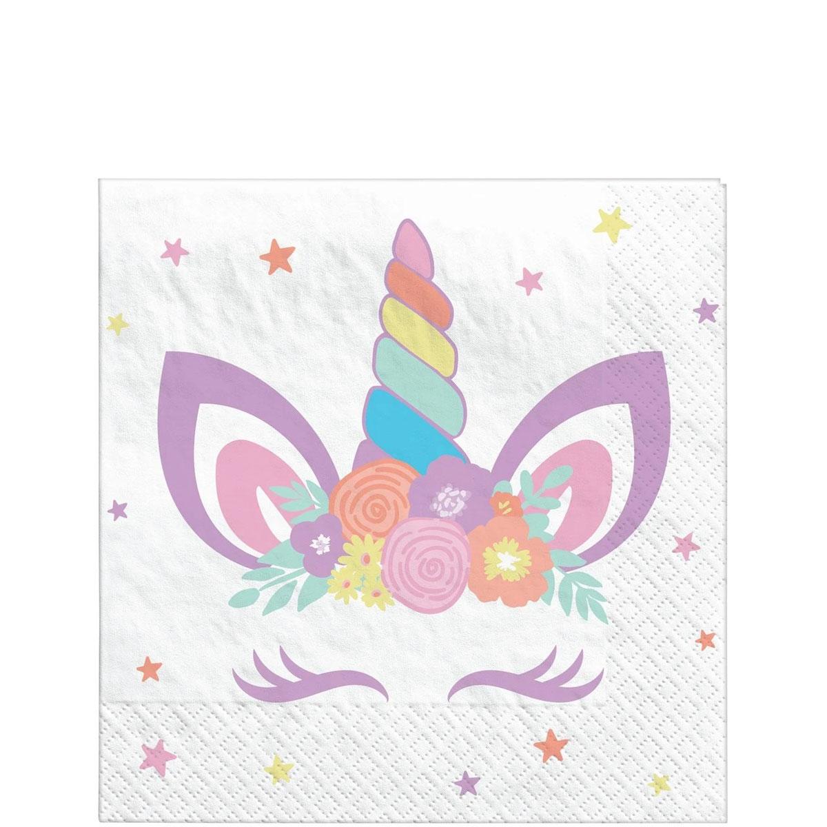 Unicorn Party Beverage Tissues 16pcs Printed Tableware - Party Centre - Party Centre