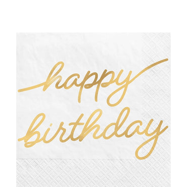 Golden Age Birthday Beverage Napkins Lowcount 16pcs - Party Centre