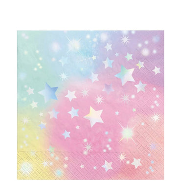 Luminous Birthday Beverage Napkins Hot-Stamped 16pcs - Party Centre