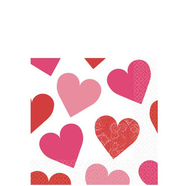 Key To Your Heart  Beverage Tissues 16pcs Printed Tableware - Party Centre - Party Centre