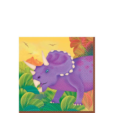Prehistoric Party Beverage Tissues 16pcs Printed Tableware - Party Centre - Party Centre