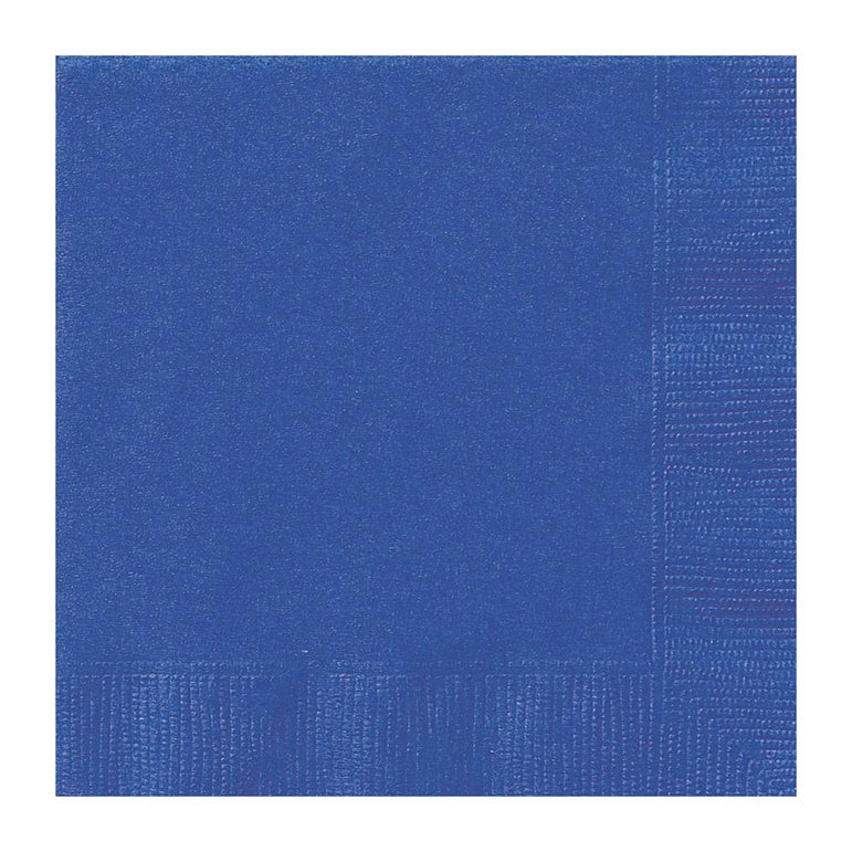 Bright Royal Blue Lunch Tissues 20pcs Solid Tableware - Party Centre