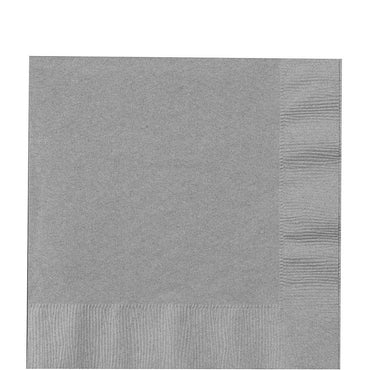 Silver Lunch Tissues 20pcs Solid Tableware - Party Centre - Party Centre