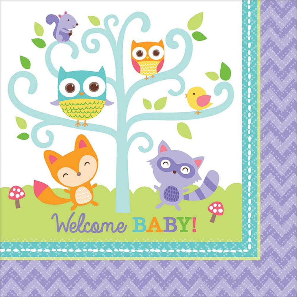 Woodland Welcome Baby Lunch Tissues 16pcs Printed Tableware - Party Centre - Party Centre