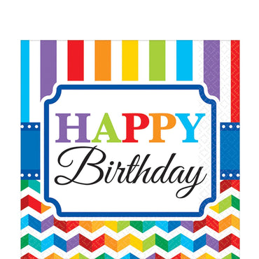 Bright Birthday Lunch Tissues 16pcs Printed Tableware - Party Centre - Party Centre