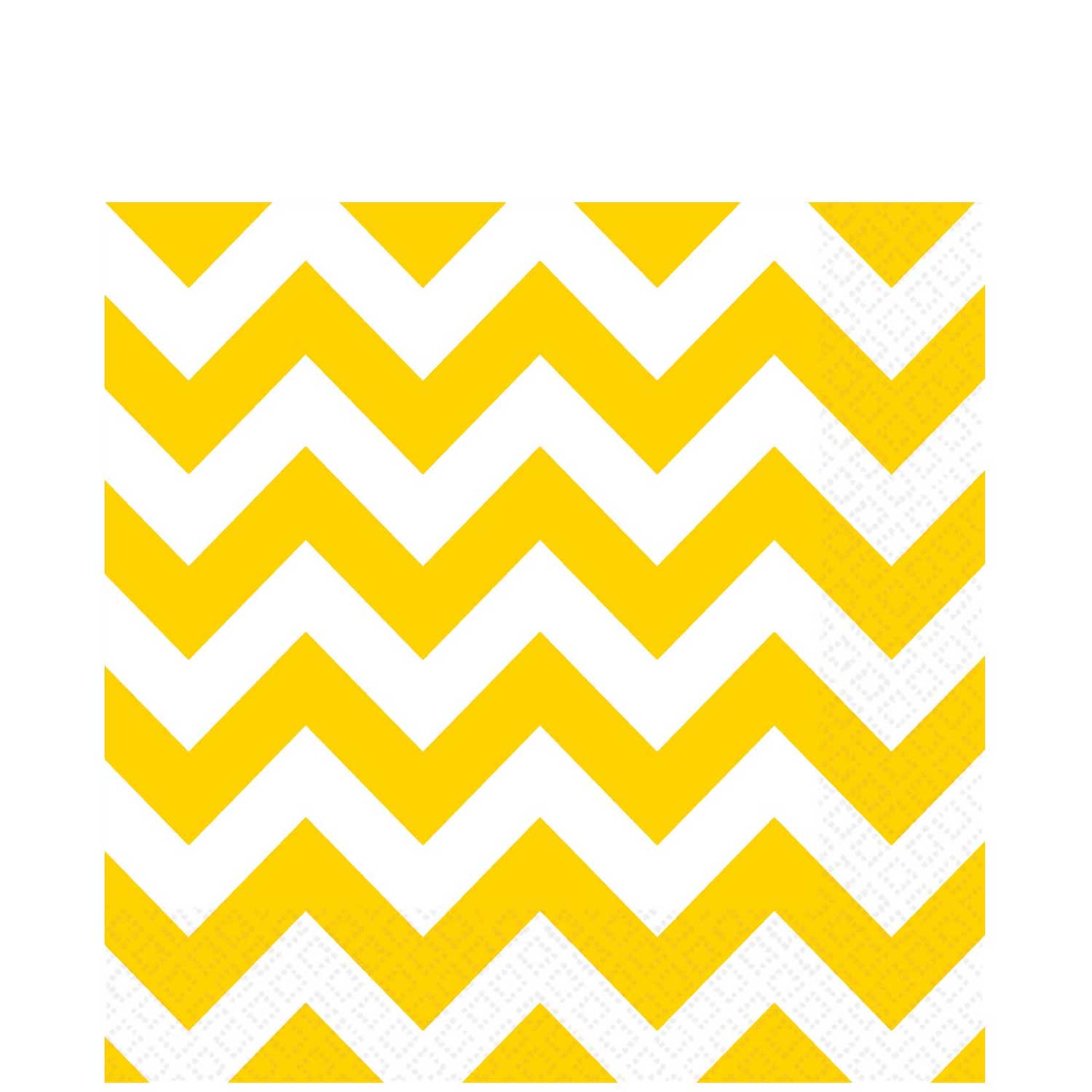 Yellow Sunshine Chevron Lunch Tissues 16pcs Printed Tableware - Party Centre - Party Centre