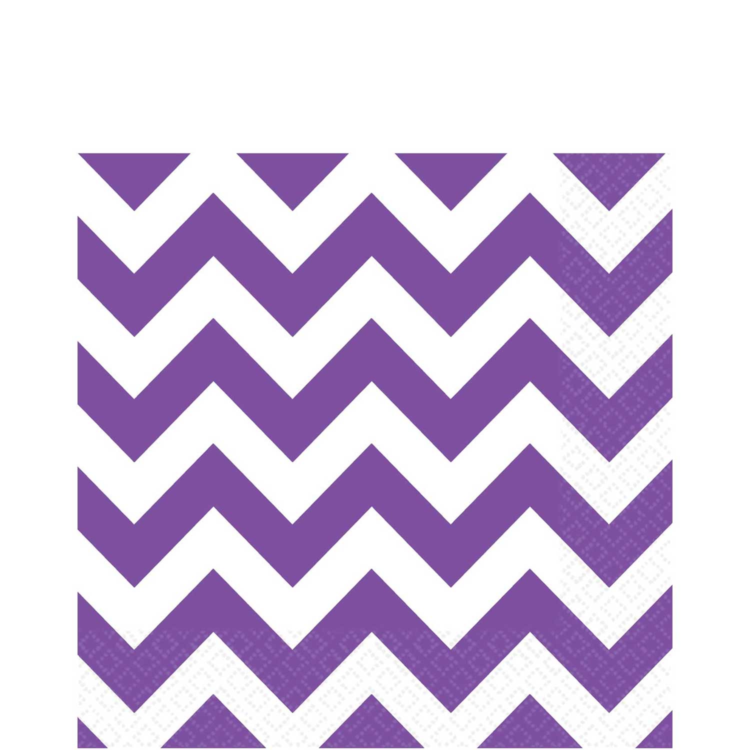 New Purple Chevron Lunch Tissues 16pcs Printed Tableware - Party Centre - Party Centre