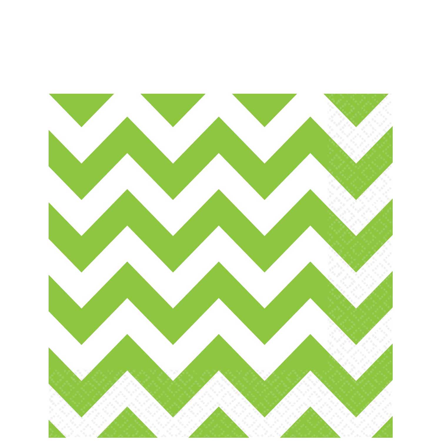 Kiwi Green Chevron Lunch Tissues 16pcs Printed Tableware - Party Centre - Party Centre