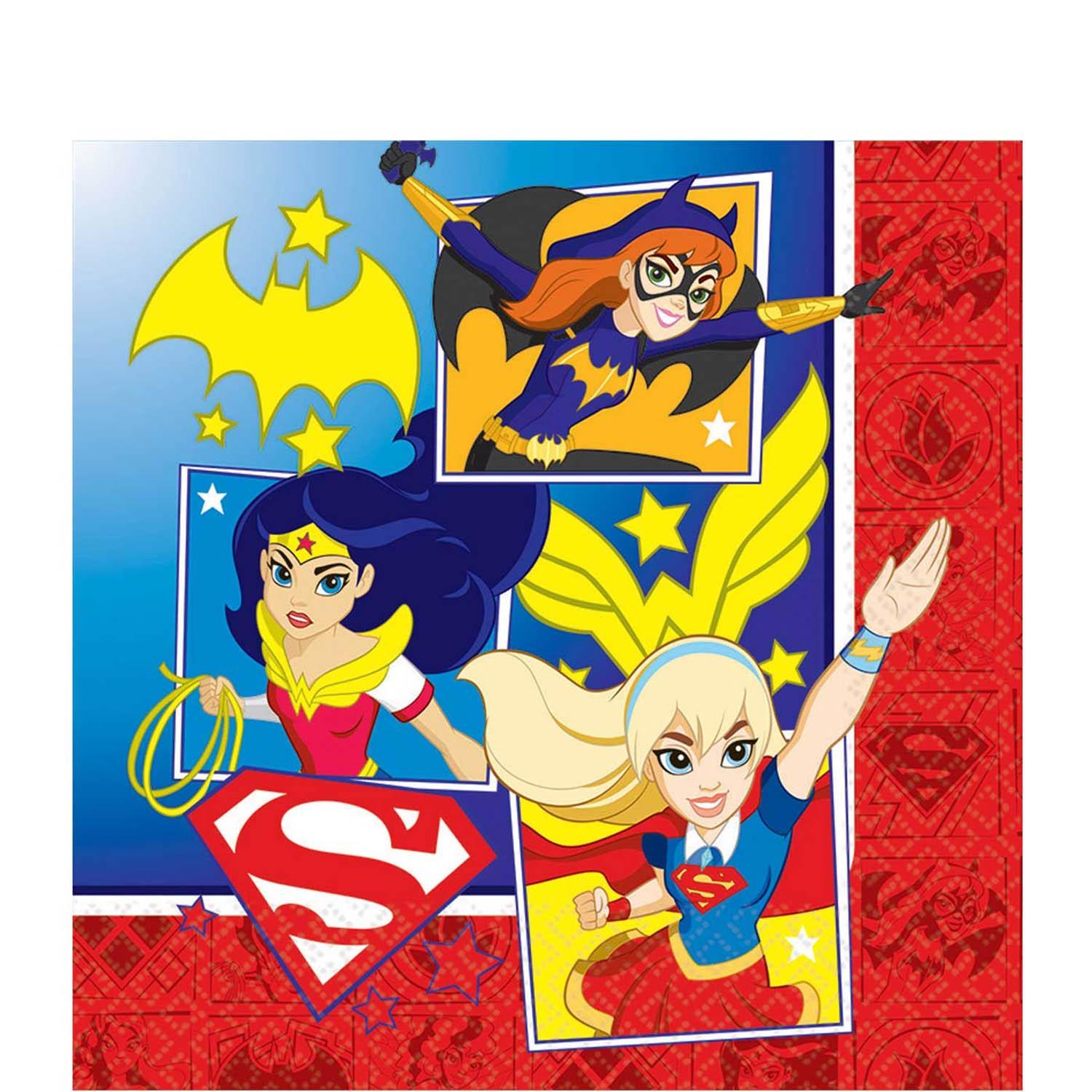 DC Superhero Girls Lunch Tissues 16pcs Printed Tableware - Party Centre - Party Centre