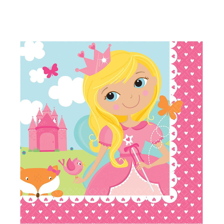 Woodland Princess Lunch Tissues 16pcs Printed Tableware - Party Centre